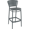 Krzesło barowe zewnętrzne z tworzywa Portofino 75cm ciemny szary Siesta
