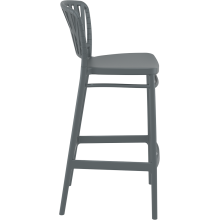 Krzesło barowe zewnętrzne z tworzywa Portofino 75cm ciemny szary Siesta