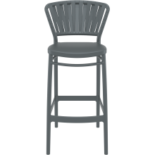 Krzesło barowe zewnętrzne z tworzywa Portofino 75cm ciemny szary Siesta