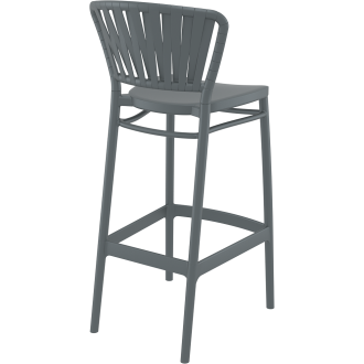Krzesło barowe zewnętrzne z tworzywa Portofino 75cm ciemny szary Siesta