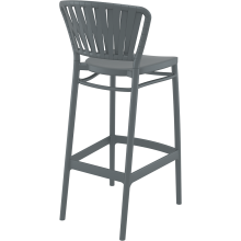 Krzesło barowe zewnętrzne z tworzywa Portofino 75cm ciemny szary Siesta