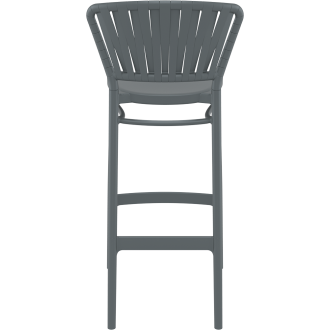 Krzesło barowe zewnętrzne z tworzywa Portofino 75cm ciemny szary Siesta