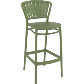Krzesło barowe zewnętrzne z tworzywa Portofino 75cm oliwkowe Siesta