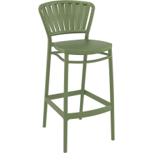 Krzesło barowe zewnętrzne z tworzywa Portofino 75cm oliwkowe Siesta