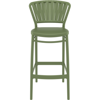 Krzesło barowe zewnętrzne z tworzywa Portofino 75cm oliwkowe Siesta