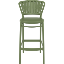 Krzesło barowe zewnętrzne z tworzywa Portofino 75cm oliwkowe Siesta