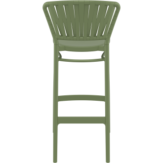 Krzesło barowe zewnętrzne z tworzywa Portofino 75cm oliwkowe Siesta