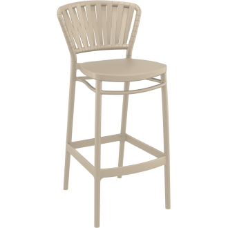 Krzesło barowe zewnętrzne z tworzywa Portofino 75cm taupe Siesta