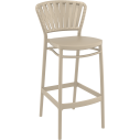 Krzesło barowe zewnętrzne z tworzywa Portofino 75cm taupe Siesta