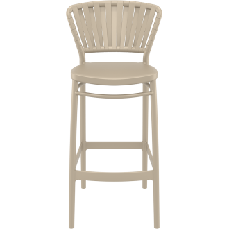 Krzesło barowe zewnętrzne z tworzywa Portofino 75cm taupe Siesta