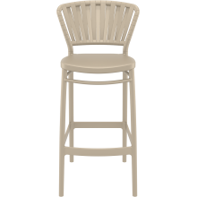 Krzesło barowe zewnętrzne z tworzywa Portofino 75cm taupe Siesta