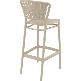 Krzesło barowe zewnętrzne z tworzywa Portofino 75cm taupe Siesta