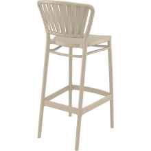 Krzesło barowe zewnętrzne z tworzywa Portofino 75cm taupe Siesta