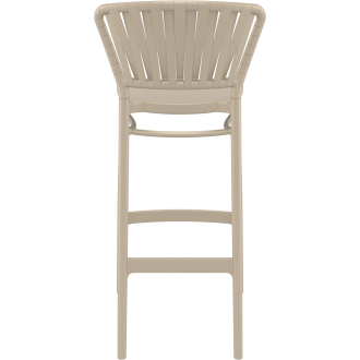 Krzesło barowe zewnętrzne z tworzywa Portofino 75cm taupe Siesta