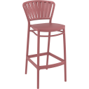 Krzesło barowe zewnętrzne z tworzywa Portofino 75cm marsala / różowe Siesta