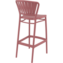 Krzesło barowe zewnętrzne z tworzywa Portofino 75cm marsala / różowe Siesta