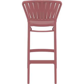 Krzesło barowe zewnętrzne z tworzywa Portofino 75cm marsala / różowe Siesta
