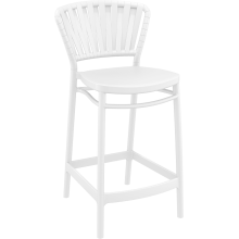 Krzesło barowe zewnętrzne z tworzywa Portofino 65cm białe Siesta