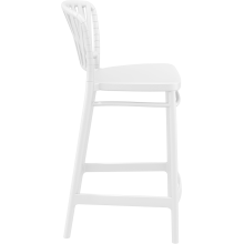 Krzesło barowe zewnętrzne z tworzywa Portofino 65cm białe Siesta