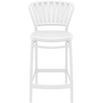 Krzesło barowe zewnętrzne z tworzywa Portofino 65cm białe Siesta