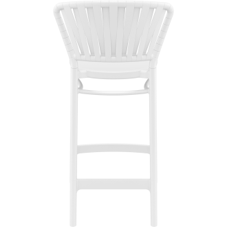 Krzesło barowe zewnętrzne z tworzywa Portofino 65cm białe Siesta