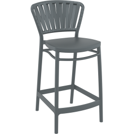 Krzesło barowe zewnętrzne z tworzywa Portofino 65cm ciemny szary Siesta