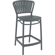 Krzesło barowe zewnętrzne z tworzywa Portofino 65cm ciemny szary Siesta