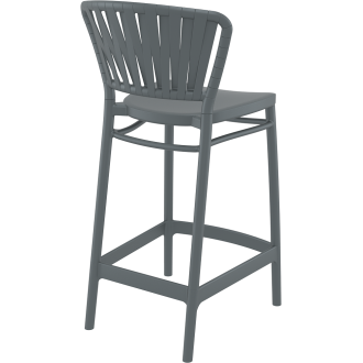Krzesło barowe zewnętrzne z tworzywa Portofino 65cm ciemny szary Siesta