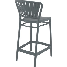 Krzesło barowe zewnętrzne z tworzywa Portofino 65cm ciemny szary Siesta