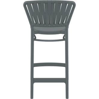 Krzesło barowe zewnętrzne z tworzywa Portofino 65cm ciemny szary Siesta