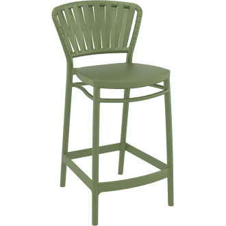 Krzesło barowe zewnętrzne z tworzywa Portofino 65cm oliwkowe Siesta