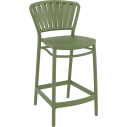Krzesło barowe zewnętrzne z tworzywa Portofino 65cm oliwkowe Siesta