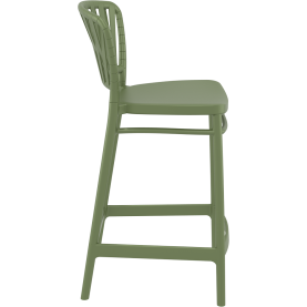 Krzesło barowe zewnętrzne z tworzywa Portofino 65cm oliwkowe Siesta 2