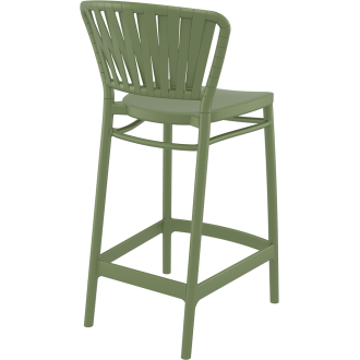 Krzesło barowe zewnętrzne z tworzywa Portofino 65cm oliwkowe Siesta