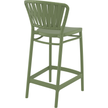 Krzesło barowe zewnętrzne z tworzywa Portofino 65cm oliwkowe Siesta