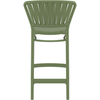 Krzesło barowe zewnętrzne z tworzywa Portofino 65cm oliwkowe Siesta