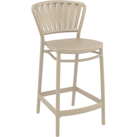 Krzesło barowe zewnętrzne z tworzywa Portofino 65cm taupe Siesta
