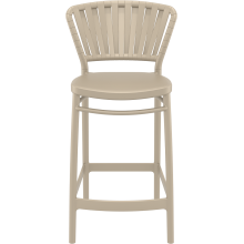 Krzesło barowe zewnętrzne z tworzywa Portofino 65cm taupe Siesta