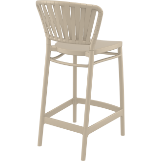 Krzesło barowe zewnętrzne z tworzywa Portofino 65cm taupe Siesta