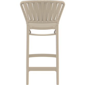 Krzesło barowe zewnętrzne z tworzywa Portofino 65cm taupe Siesta