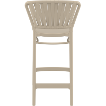 Krzesło barowe zewnętrzne z tworzywa Portofino 65cm taupe Siesta