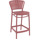 Krzesło barowe zewnętrzne z tworzywa Portofino 65cm marsala / różowe Siesta