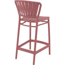 Krzesło barowe zewnętrzne z tworzywa Portofino 65cm marsala / różowe Siesta