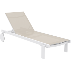 Leżak ogrodowy z siatki Casablanca biały / taupe Siesta