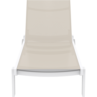 Leżak ogrodowy z siatki Casablanca biały / taupe Siesta