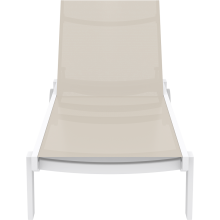 Leżak ogrodowy z siatki Casablanca biały / taupe Siesta