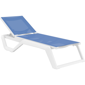 Leżak ogrodowy z siatki Rio Pro biały / niebieski Siesta