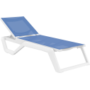 Leżak ogrodowy z siatki Rio Pro biały / niebieski Siesta