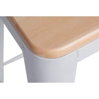 Hoker metalowy Paris Wood 65 sosna naturalna/biały D2.Design do kuchni, restauracji i baru.