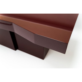 Stół designerski o nieregularnym kształcie blatu Object109 180x110cm bordowy NG Design 2